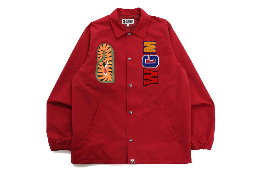 A BATHING APE SHARK COACH JACKET RED ONE OF A KIND