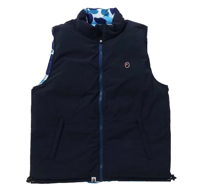 BAPE ABC Camo Reversible Down Vest Blue
