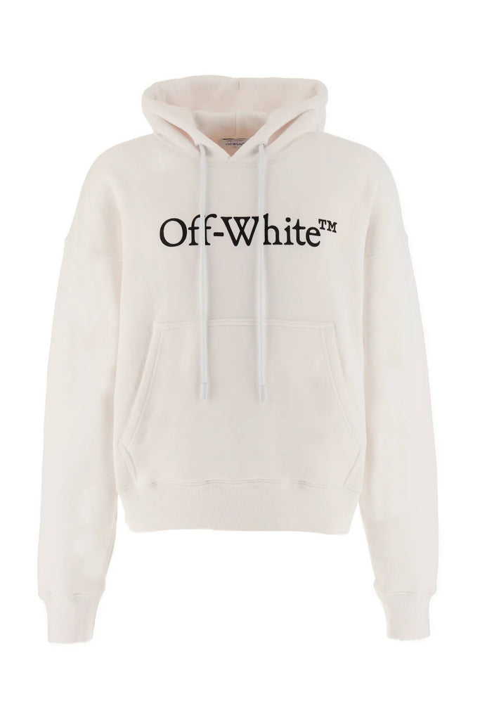 OFF WHITE LOGO PRINTED HOODIE WHITE