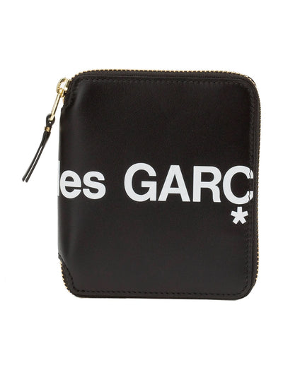 COMME DES GARÇONS HUGE LOGO ZIP AROUND WALLET BLACK