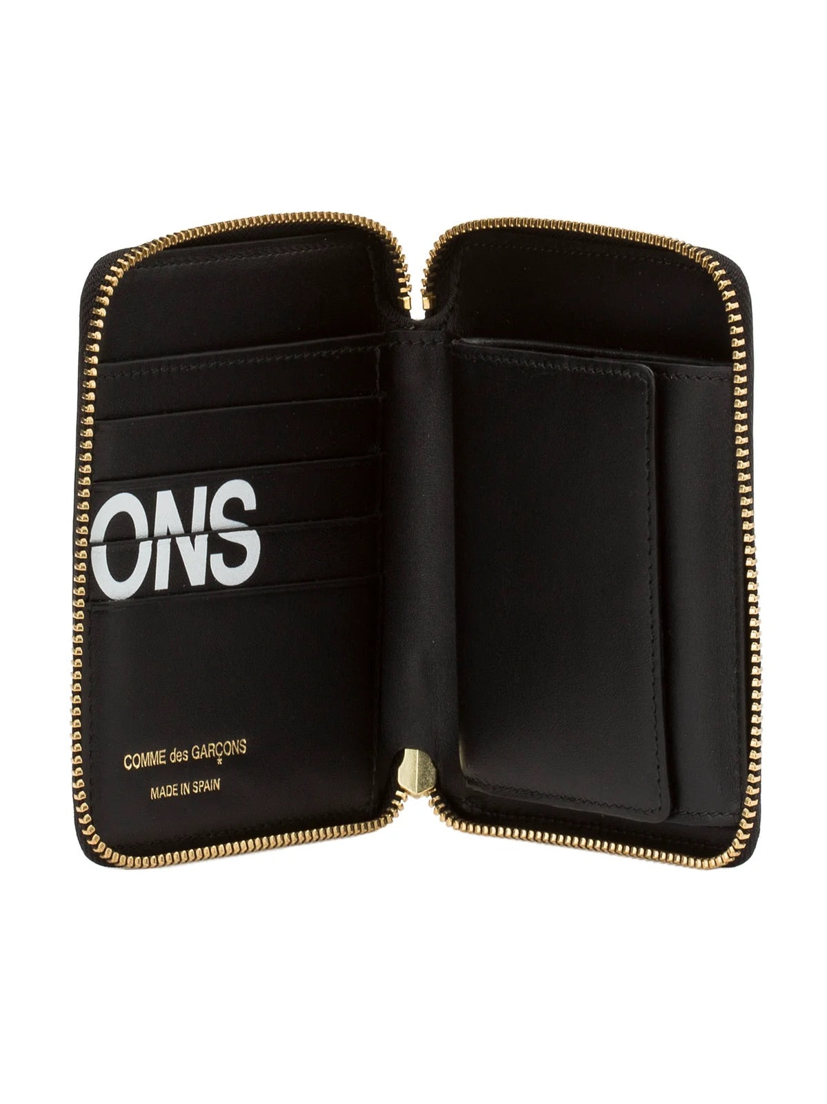 COMME DES GARÇONS HUGE LOGO ZIP AROUND WALLET BLACK