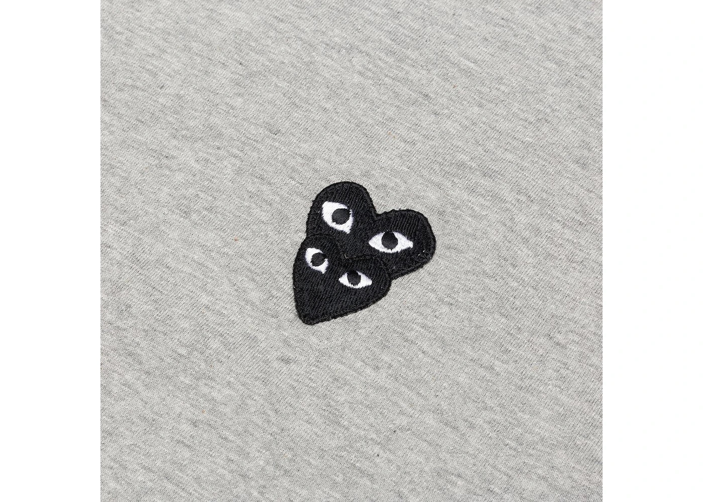 COMME DES GARÇONS PLAY BLACK STACKED HEART LONG SLEEVE GREY