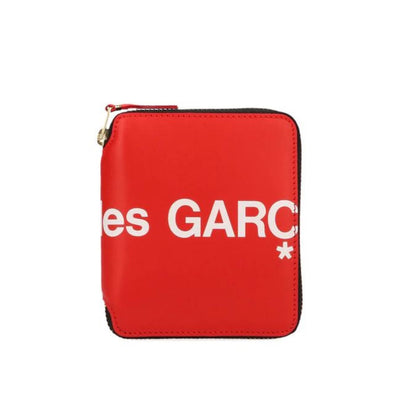 COMME DES GARÇONS HUGE LOGO ZIP AROUND WALLET RED