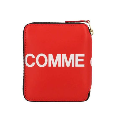 COMME DES GARÇONS HUGE LOGO ZIP AROUND WALLET RED