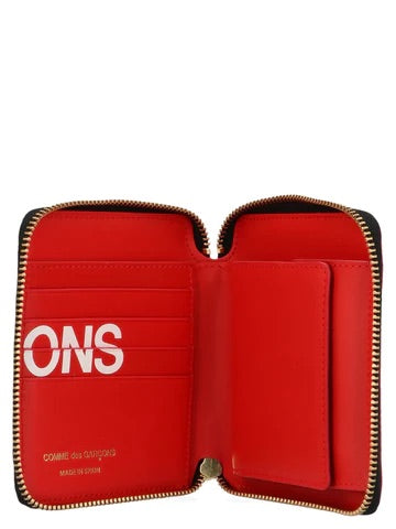 COMME DES GARÇONS HUGE LOGO ZIP AROUND WALLET RED