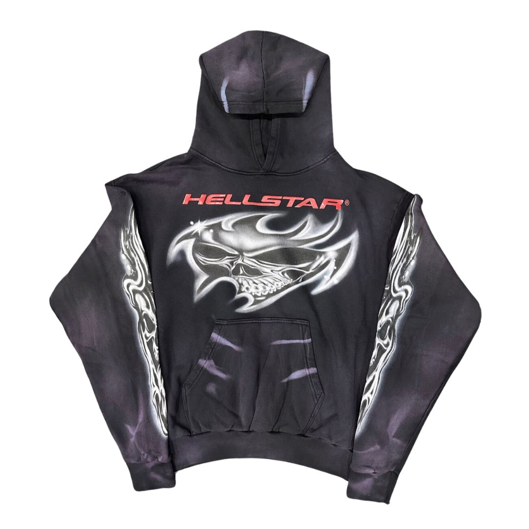 HELLSTAR AIRBRUSHED SKULL HOODIE BLACK – ONE OF A KIND