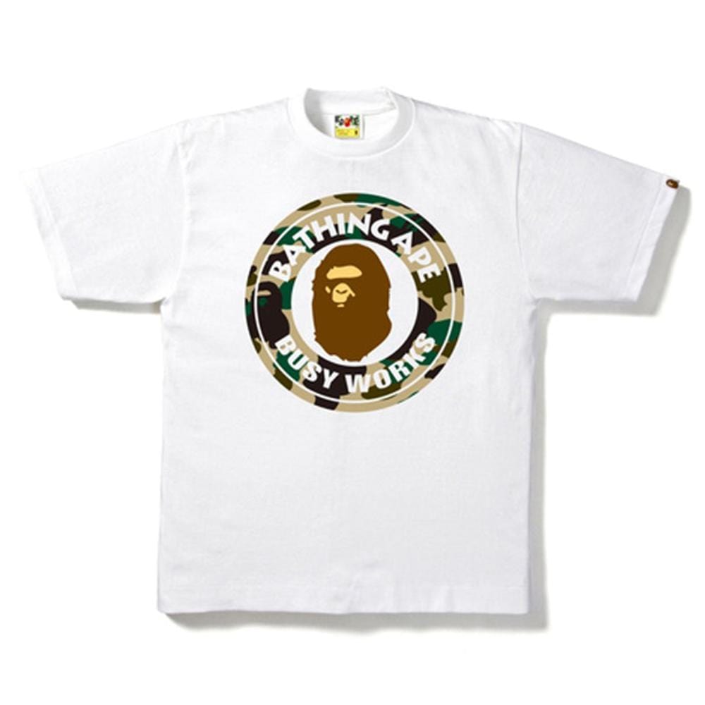 BAPE CLOTHING BAPE 1ST CAMO BUSY WORKS TEE WHITE/BEIGE