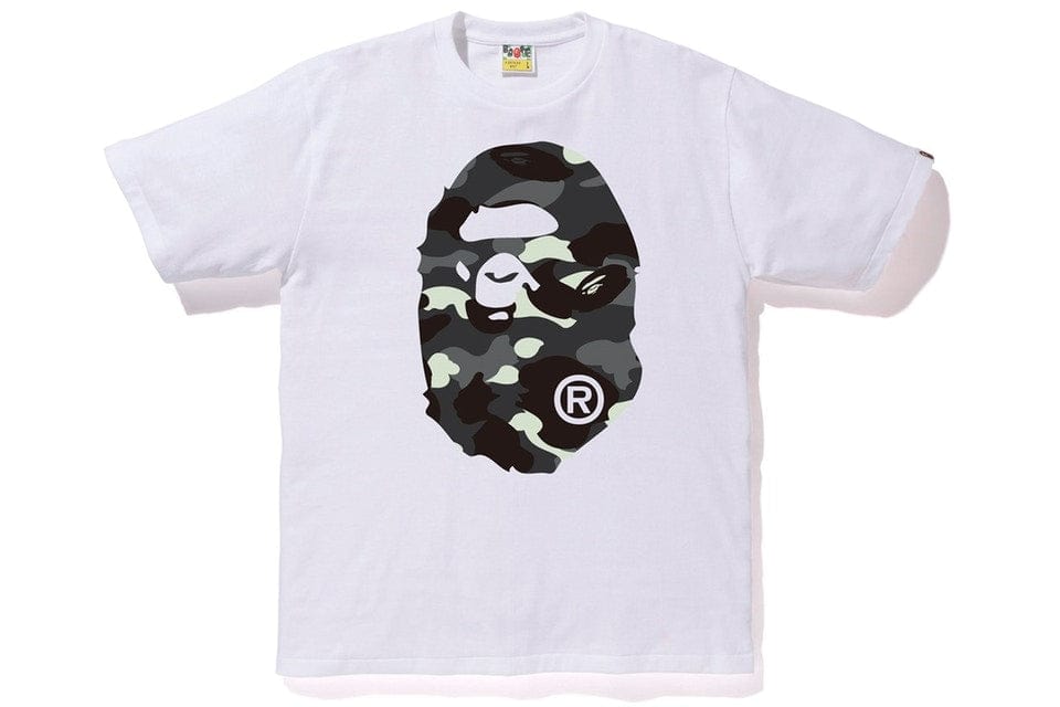 BAPE CLOTHING BAPE CITY CAMO BIG APE HEAD TEE WHITE/BLACK