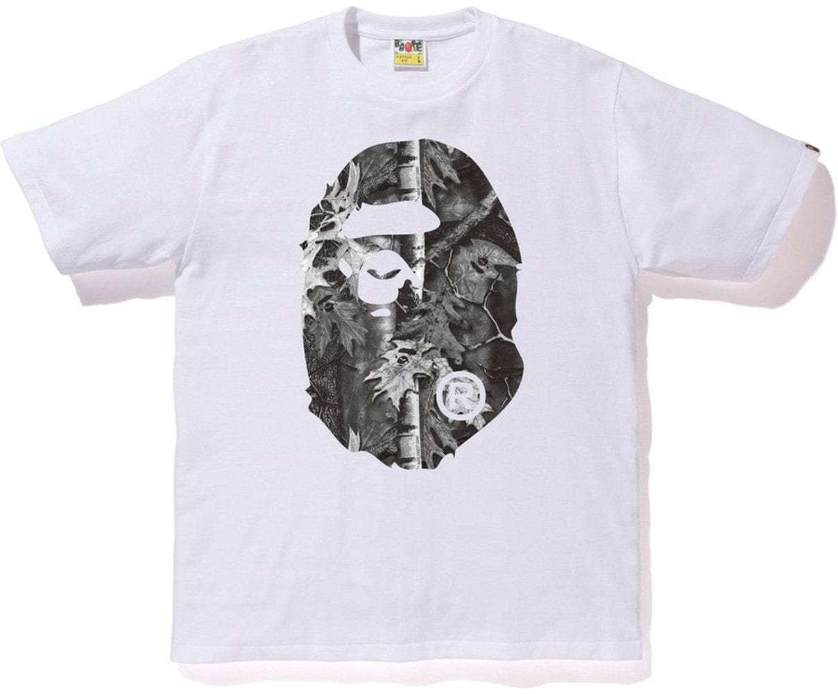 BAPE CLOTHING BAPE FOREST CAMO BIG APE HEAD TEE WHITE/BLACK