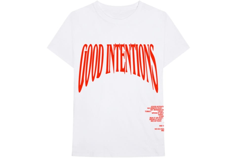 VLONE CLOTHING VLONE X NAV GOOD INTENTIONS TEE WHITE