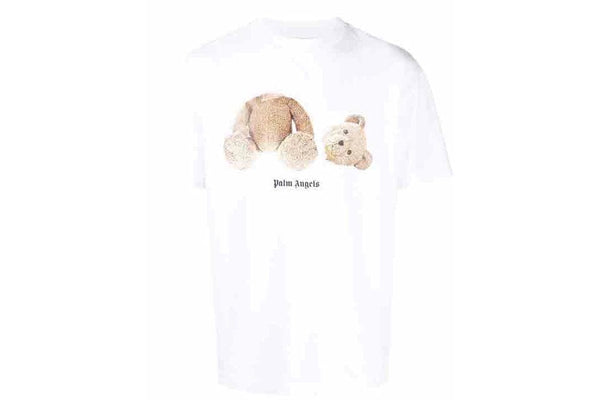 Palm Angels Teddy Bear Logo-print T-shirt In White