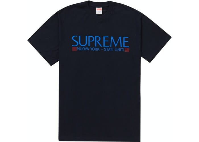 SUPREME CLOTHING SUPREME NUOVA YORK TEE NAVY FW20