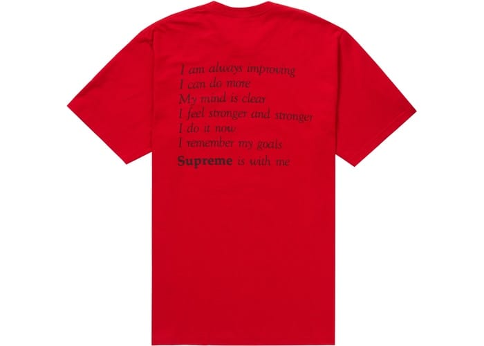 SUPREME STAY POSITIVE TEE RED ParallaxShops