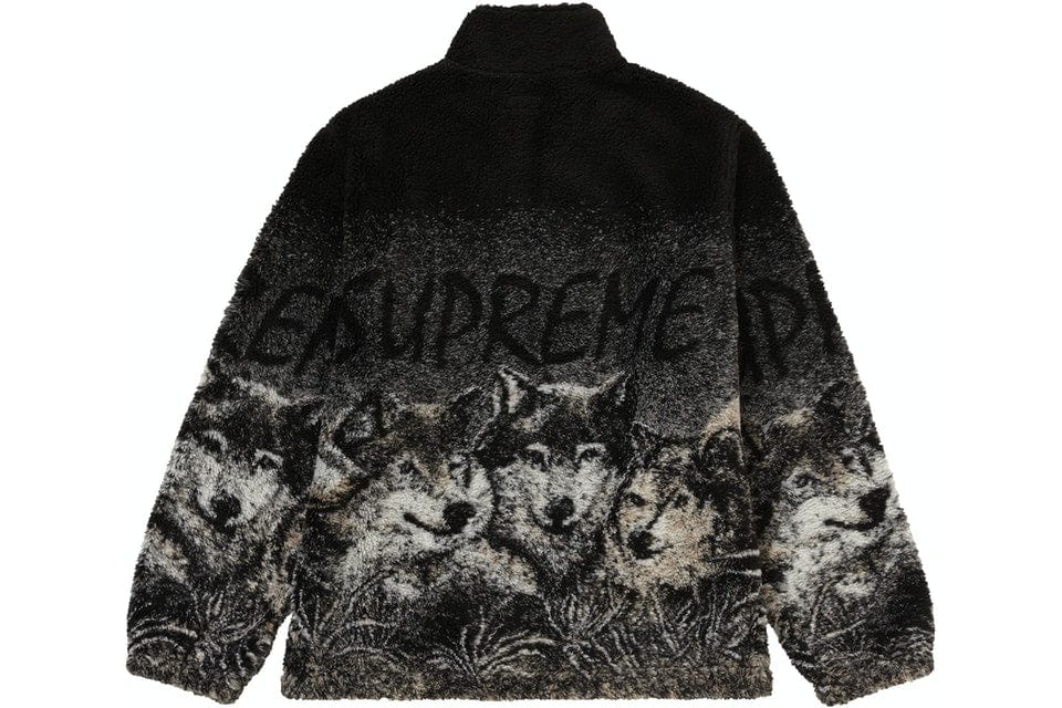 SUPREME WOLF FLEECE JACK BLACK ParallaxShops
